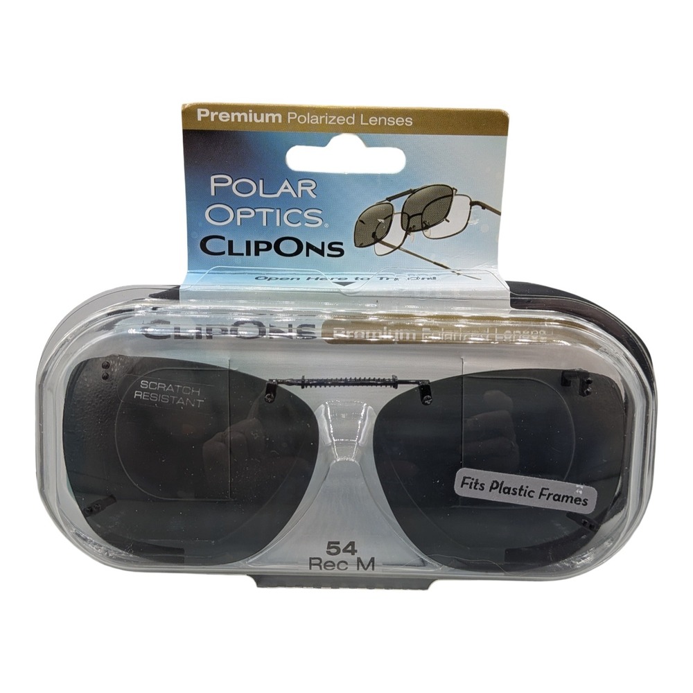 Polar Optics ClipOns Premium Polarized Gray Lenses 54 Rec M CS8010-4